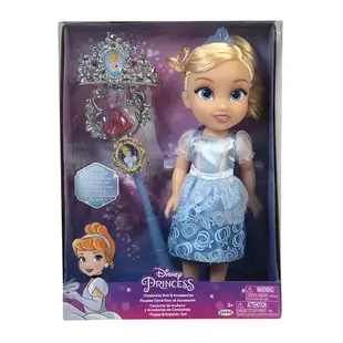 迪士尼 公主娃娃+皇冠權杖組 仙履奇緣 灰姑娘 仙杜瑞拉 正版 振光玩具