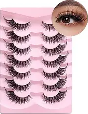 ZUNGGWOK False Eyelashes Fluffy Faux Mink Lashes 3D Cat Eye Lashes 7 Pairs Pack (15MM)
