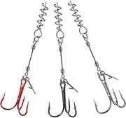 Treble Hook Assortment,Fishing Treble Hooks Kit | Secure Anti-Twist Glow in Low Light Fish Accessories for Lures Baits Trout Catfish