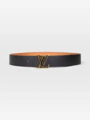Black & Brown Reversible Gold LV Belt