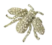 Kenneth Jay Lane, Pave Crystal Silver Bee Pin