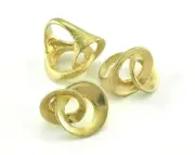 Circles Adjustable Ring raw Brass (16.5mm 6US inner size - Adjustable ) Oz3644