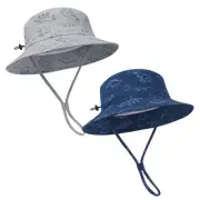 Baby Sun Hat for Boy Girl Toddler,Kids Summer UPF 50+ UV 2-4T Grey & Navy 2pcs