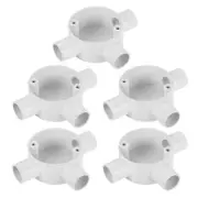 5Pcs PVC Conduit Box Junction Box 3 Way 20mm M4 x 0.7 for Electronic Project