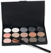 [Pure Vie] Pro 1 Pcs Make Up Brushes + 15 Colors Eyeshadow Palette Makeup Contouring Kit for Salon and Daily Use