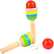 Toddmomy 2Pcs Wooden Kendama for Educational Hand Eye Coordination Game Skill Ball for Fun Play and Development Safe and Design for Little Hands