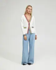 Sasha Stripe Trim Cardigan