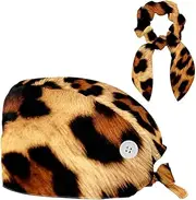 [YTYVAGT] Scrub Caps Women,Scrub Hats Suitable for Women,Animal Leopard Texture