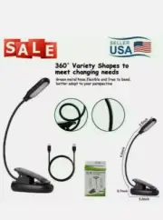 Mini LED Reading Book Light W/ Flexible Clip USB Rechargeable Desk Table Lamp US