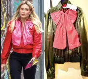 5K New Gucci 2017 Black Leather Bomber Jacket 40 42 2 4 6 Coat Top Pink Bow S M