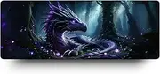 DESKMATEC Nightbloom Dragon Gaming Mouse Pad, Extra Large Desk Mat (80x30cm) - Non-Slip Rubber Base, Durable Stitched Edges, Perfect for Gaming & Office Use
