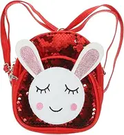 [LIFKOME] Cute Sequin Rabbit Backpack for Fashionable Shoulder Bag with Zipper for School Camping Shopping Trips Durable Chic Design Book Bag