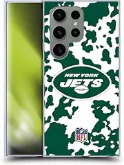 Head Case Designs Officially Licensed NFL Cow Animal Print New York Jets Art Soft Gel Case Compatible with Samsung Galaxy S24 Ultra 5G
