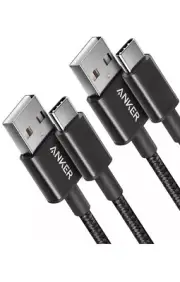 New Anker Nylon Braided 3ft USB C To USB A 2 Pack