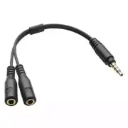 Gold Plated 3.5mm AUX Audio Mic Splitter 1 Male to 2 Female Headphone Cable