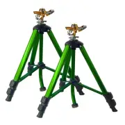 Impact Sprinkler on Tripod Base, 2 Pack Tripod Sprinklers with Brass Head, 36...