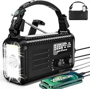 Emergency Hand Crank Weather Radio, Portable Solar Survival Radio with NOAA/AM/FM, 20000mAh Rechargeable Battery, Flashlight Reading Lamp, SOS Alarm Power Bank Survival Kit for Hurricane,Power Outages