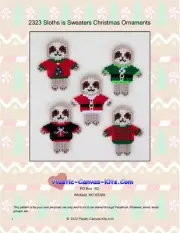 Sloths in Sweaters Christmas Ornaments- Plastic Canvas Pattern or Kit