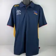 BLK Adelaide Crows AFL Licensed 2016 Media Polo Shirt Mens 3XL Navy Blue/White
