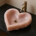 Rose Quartz Stone Sink Basin for Bathroom Vanity Kitchen Housewarming Decors