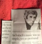 APPRECIATION BURT BACHARACH 1928 - 2023 POP MUSIC COMPOSER DIANE WARREN