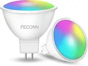 FECONN MR16 Smart Bulb,5W=40W, GU5.3 LED WiFi Light, AC/DC 12V, Compatible with Alexa, Google Home, SmartThings, Tunable White 2700K-6500K, Colour Changing, 2 Pin Spotlight, 2 Pack