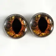 30mm Brown Steampunk Cat Sew On Glass Eyes Buttons Loop Stuffed Animal Plushie