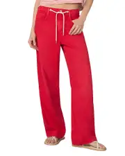 Joe's Jeans The Ryan High Rise Drawcord Jeans in Cherry Red