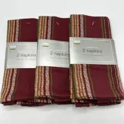Martha Stewart Everyday Woodland Stripe Cloth Napkins 6 Cotton Kmart