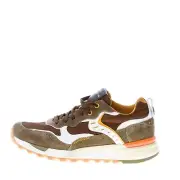VOILE BLANCHE men shoes Bholt sneaker army green vintage effect suede and white