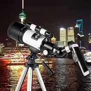 70mm Astronomy Refractor Telescope with Adjustable Tripod,Low Light NightWaterproof HD,Smartphone Adapter,Backpack and Moon Filter