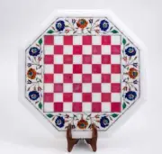 15'' Marble Octagon Chess Table Top with Inlay Art Coffee Table for Home c18