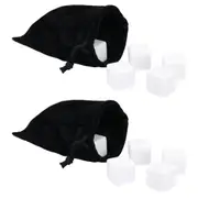 2x 9pc Barcraft Gin Stones/Ice Cubes Reusable Cooling Rocks w/ Pouch Set White