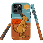 For iPhone 14 Pro Max Case Tough Protective Cover, Kangaroo Illustration