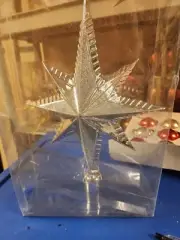 Silver Plastic Star Christmas Tree Topper 8in in height