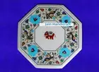 16" antique white marble table top coffee side inlay mosaic home decor i G82