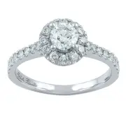 Love by Michelle Beville Halo Solitaire Ring with 0.90ct of Diamonds in 18kt White Gold