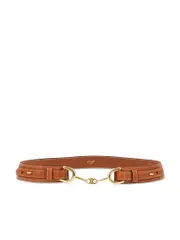 Celine Triomphe Belt with Horsebit in Tan