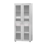 Ashley 2-Door Tall Cupboard Storage Cabinet- White