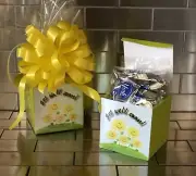 Get Well Soon York Peppermint Patties Gift Basket-Box With Yellow Bow