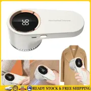Electric Lint Remover Fabric Shaver Digital Display for Household (White)