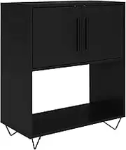 BRV Furniture Black Sideboard Cabinet | 2 Designer Doors with Steel Legs | Ideal for Smaller Spaces | Made in Brazil | BLC 50-184