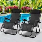 Zero Gravity Chair 2 PC Patio Recliner Seat Folding Camping Outdoor Sun Lounge