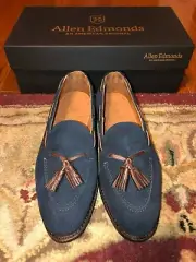 Allen Edmonds Acheson Navy Suede Tassel Loafers 7E - RARE, DISCONTINUED MODEL