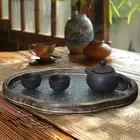 Begonia Flower Plate Stable Decoration Tea Tray for Dining Table Pantry Home