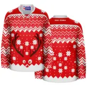 Christmas Rudolph the Red Nosed Reindeer Ugly Sweater Hockey Jersey