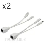 2 Pack Lot Power over Ethernet PoE Adapter Injector Splitter Kit 5v 12v 24v 48V