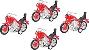 ORFOFE 4Pcs Pull Back Plastic Motorcycle Inertia Motorbike Plaything for Random Color Safe Energy Saving Design for Interactive Play and Skill Development Random Color