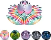 Gear Ball 3D Printed Spin Ball or Cube Fidget Toy,Gear Sphere Fidget Toy,Fidget Ball Gear Toy for Stress and Anxiety Relief, Stress Ball GearSphere Desk Toy for Kids (Rainbow)