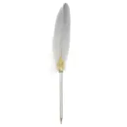 Feather Ballpoint Pens Bulk, Black Ink Quill Writing Pens, Gray